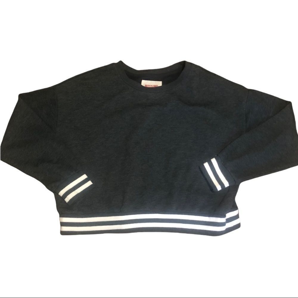 Mossimo women’s xl crop sweater sport stripe cuffs 0020